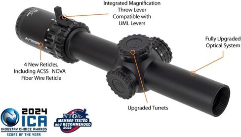 Primary Arms SLX 1-6x24 SFP Rifle Scope Gen IV ACSS Nova Fiber Wire Reticle | Red Dot Bright and Deluxe 30mm Scope Mount Bundle in Kuwait