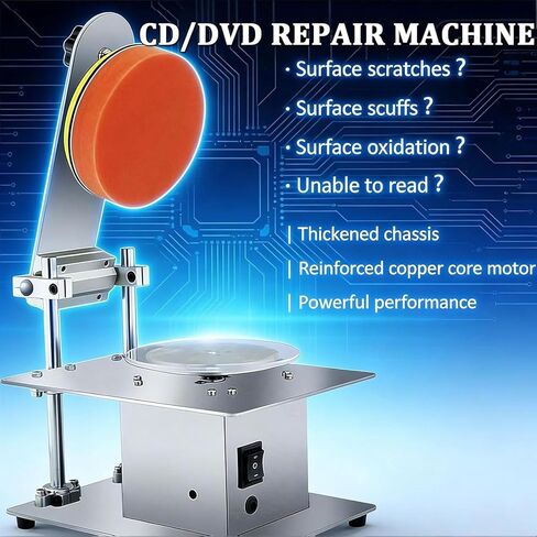 200w Disc Cleaning Equipment, Disc Polishing Machine, With 2 Polishing Cotton Adjustable Speed Stainless Steel Body For Disc Grinding & Data Recovery. in Kuwait