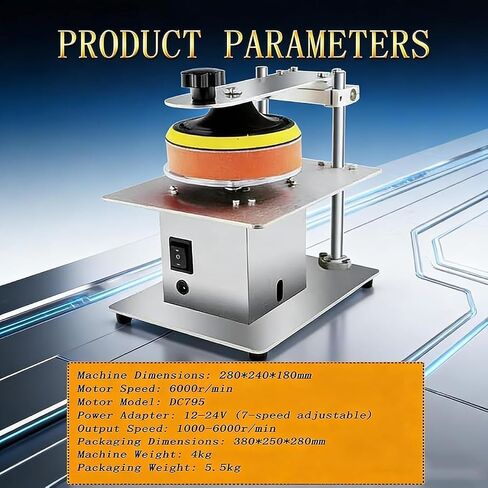 200w Disc Cleaning Equipment, Disc Polishing Machine, With 2 Polishing Cotton Adjustable Speed Stainless Steel Body For Disc Grinding & Data Recovery. in Kuwait