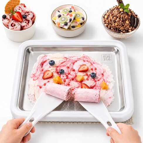 Rolled Ice Cream Maker, Premium Food Grade 316 Stainless Steel | Corrosion‑Resist, Instant Ice Cream Roller Maker, Perfect for Frozen, Yogurt&More! Homemade DIY, Fun Parent-Child Activities in Saudi Arabia