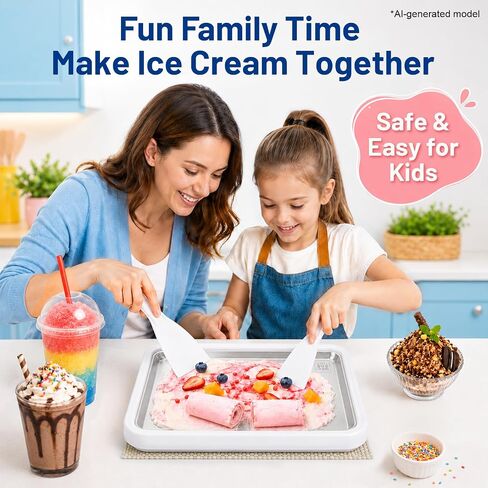 Rolled Ice Cream Maker, Premium Food Grade 316 Stainless Steel | Corrosion‑Resist, Instant Ice Cream Roller Maker, Perfect for Frozen, Yogurt&More! Homemade DIY, Fun Parent-Child Activities in Saudi Arabia