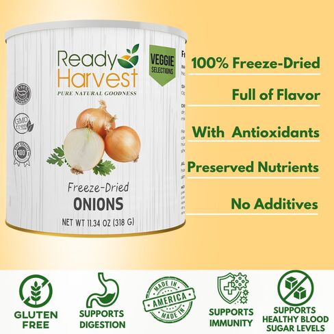 Ready Harvest Freeze-Dried Yellow Onions Dried Onions Minced Emergency Supplies Survival Emergency Rations #10 Can 25-Year Shelf Life 11.34 oz in Saudi Arabia