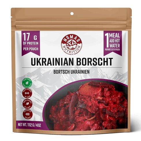 Nomad Nutrition Ukrainian Borscht | Instant Freeze Dried Backpacking & Camping Food | Plant-Based, Non-GMO Hiking Meals with High-Energy, Vegan, Gluten-Free | 112g - 1 Pack in Saudi Arabia