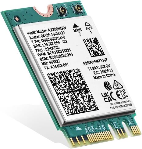 WiFi 6E Card M.2 AX210NGW Network Adapter, Intel AX210 Chip Bluetooth 5.3, 5400Mbps Tri-Band 2.4GHz/5GHz/6GHz OFDMA & MU-MIMO, for Laptop Windows 10/11 in Saudi Arabia