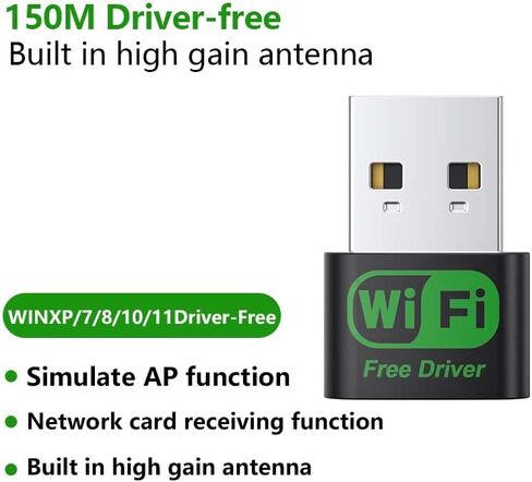 USB WiFi Adapter, Built-in high-gain Antenna,USB for PC Desktop/Laptop，Wireless Network Adapter Supports Windows 11/10/8/7 in Saudi Arabia