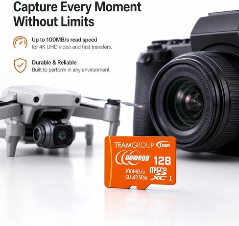 NEWEGG microSDXC A1 Card, Read Speed up to 100 MB/s, 128GB for Cameras, Drons, and Android Smartphones, 4K UHD U3 V30, TUSDX128GIV30A172 in Saudi Arabia