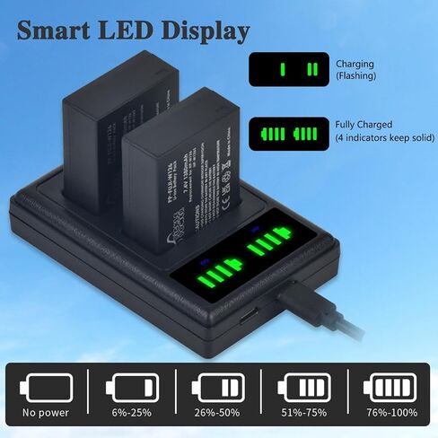 Pickle Power EN-EL20 EN-EL20a Battery and Charger Compatible with Nikon Coolpix P1000, P950, DL24-500, Coolpix A, 1 AW1, 1 J1, 1 J2, 1 J3, 1 S1, 1 V3 Digital Camera in Saudi Arabia