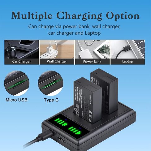 Pickle Power EN-EL20 EN-EL20a Battery and Charger Compatible with Nikon Coolpix P1000, P950, DL24-500, Coolpix A, 1 AW1, 1 J1, 1 J2, 1 J3, 1 S1, 1 V3 Digital Camera in Saudi Arabia