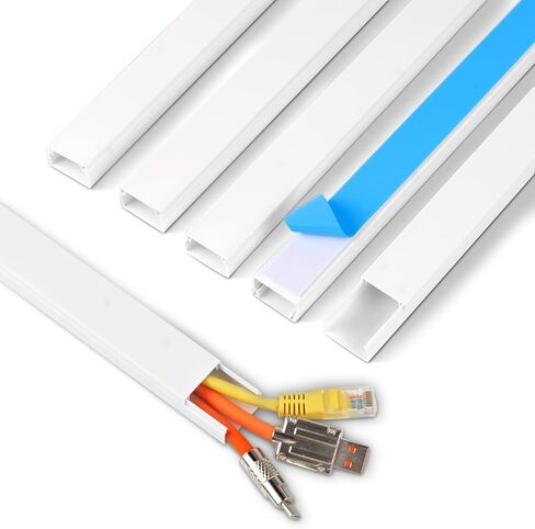 Rindion Cord Hider, 113.6in Cable Hider, Cord Covers for Wires on Wall, Wire Covers for Cords on Wall, Cable Management Wire Hiders for TV, 8 x L14.2 x W0.94x H0.55in - White in Saudi Arabia