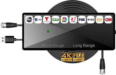 2026 TV Antenna Amplifier Signal Booster, High Gain Digital HDTV Antenna Booster, TV Signal Amplifier for Indoor & Outdoor Antennas, Low Noise UHF/VHF Reception, USB Powered, Smart TV Compatible in Saudi Arabia