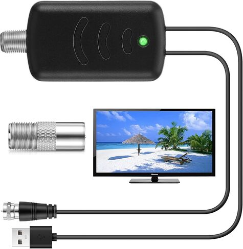 TV Antenna Amplifier, Antenna Signal Booster for TV Indoor, Low Noise/Clears Up Pixelated Amplifier, High Gain Signal Booster, USB Powered with LTE Filter Kit in Saudi Arabia