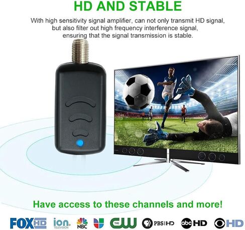 TV Antenna Amplifier, Antenna Signal Booster for TV Indoor, Low Noise/Clears Up Pixelated Amplifier, High Gain Signal Booster, USB Powered with LTE Filter Kit in Saudi Arabia