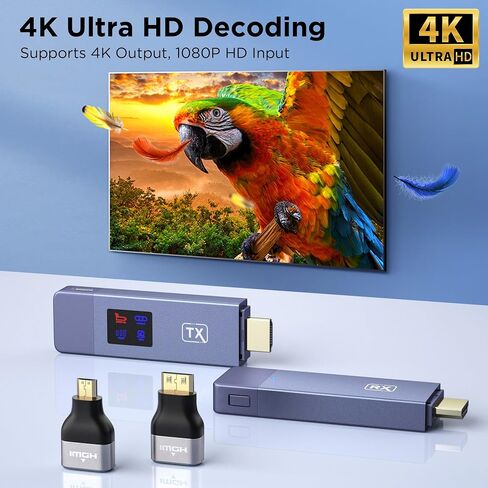 BRAIDOL Wireless HDMI kit Delivers Seamless 4K Video Transmission up to 1080p Output, Featuring Dual-Band 2.4G/5G connectivity & Plug-Play Function for Easy Streaming Between Your Devices & displays. in Saudi Arabia