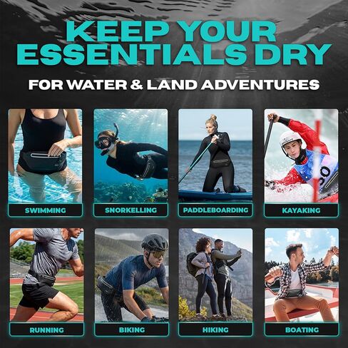 DRENCH Waterproof Fanny Pack with Floating Phone Pouch, IPX8 Submersible Waist Pack Dry Bag for Swimming, Snorkeling, Kayaking & SUP, Waterproof Belt Bag for Beach, Travel & Water Sports in Saudi Arabia