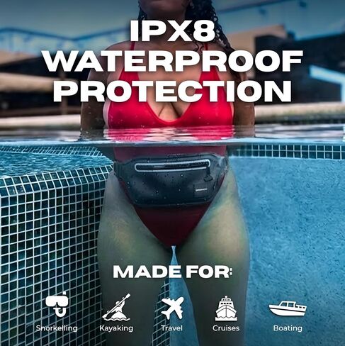 DRENCH Waterproof Fanny Pack with Floating Phone Pouch, IPX8 Submersible Waist Pack Dry Bag for Swimming, Snorkeling, Kayaking & SUP, Waterproof Belt Bag for Beach, Travel & Water Sports in Saudi Arabia