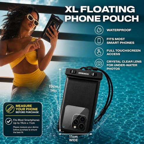 DRENCH Waterproof Fanny Pack with Floating Phone Pouch, IPX8 Submersible Waist Pack Dry Bag for Swimming, Snorkeling, Kayaking & SUP, Waterproof Belt Bag for Beach, Travel & Water Sports in Saudi Arabia