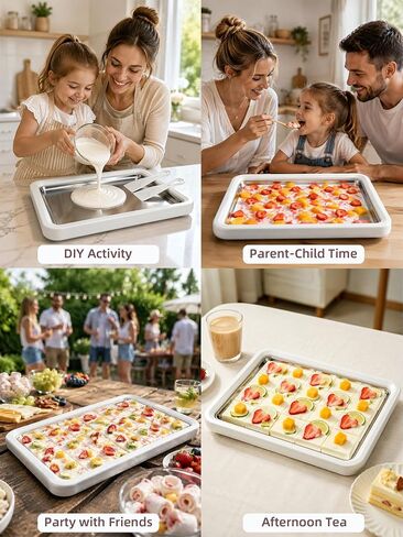 13.8 * 9.5 Inch Extra Large Rolled Ice Cream Maker, Rolled Ice Cream Tray | Ice Cream Roller Maker Use 304 Food Grade Premium Stainless Steel, Make Instant Ice Cream with Family at Home with 2 Spatulas in Saudi Arabia
