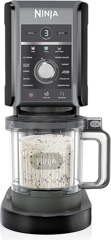 Ninja (Refurbished) NC501 CREAMi Deluxe 11-in-1 Ice Cream & Frozen Treat Maker with 2 XL Family Size Pint Containers, Black (Renewed) in Saudi Arabia