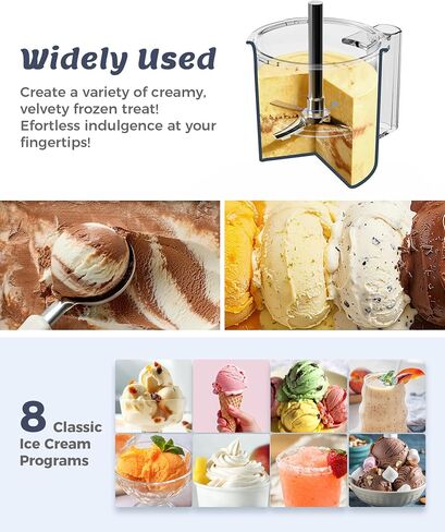 Alcarin Ice Cream Maker with 3 Pints(Not Freezer) Frozen Treat Machine | Homemade Slushie, Gelato, Yogurt, Sorbet, Ice Cream Machine, 10 Pre-set Programs, Respin & Mix-in in Saudi Arabia
