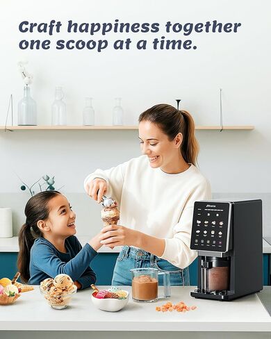 Alcarin Ice Cream Maker with 3 Pints(Not Freezer) Frozen Treat Machine | Homemade Slushie, Gelato, Yogurt, Sorbet, Ice Cream Machine, 10 Pre-set Programs, Respin & Mix-in in Saudi Arabia