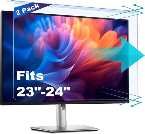 2 Pack Anti-Blue Light Anti-Scratch Screen Protector for 24 Inch | Fits 23, 23.6, 23.8, 24 Inch Monitors, Hanging Filter Panel, Eye Protection in Saudi Arabia