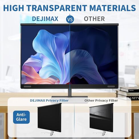 Magnetic 27 Inch Hanging Computer Privacy Screen for 16:9 Monitors | Removable Anti Glare & Blue Light & UV Filter Reduces Eye Strain, ±30° Privacy Keeps Data Safe, Lightweight for Home Office in Saudi Arabia