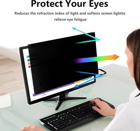 2 Pack 21.5 Inch Computer Privacy Screen Shield for 16:9 Widescreen Desktop | Anti-Glare Blue Light Privacy Filters; Anti Spy Privacy Screen Protector Film in Saudi Arabia