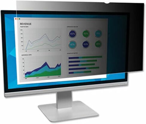 3M Privacy Filter for 24in Monitor, 16:10, PF240W1B | 60° side-view black out privacy, blue light reduction, natural screen colors, made in USA and TAA compliant in Saudi Arabia