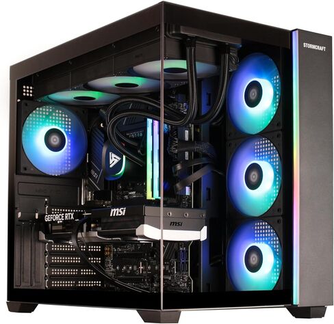 STORMCRAFT Falcon AI Gaming PC R7 7800X3D,RX 9070 XT 16G,32GB DDR5,1TB SSD | AMD Ryzen 7 CPU,850W PSU,360mm AIO,ARGB Fans,USB-C,Bluetooth,Wi-Fi VR Ready Pre Built Desktop Game Design Office in Saudi Arabia