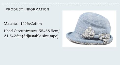 CACUSS Women's Foldable Floral Bucket Hat Rolled Brim with Bowknot in Saudi Arabia