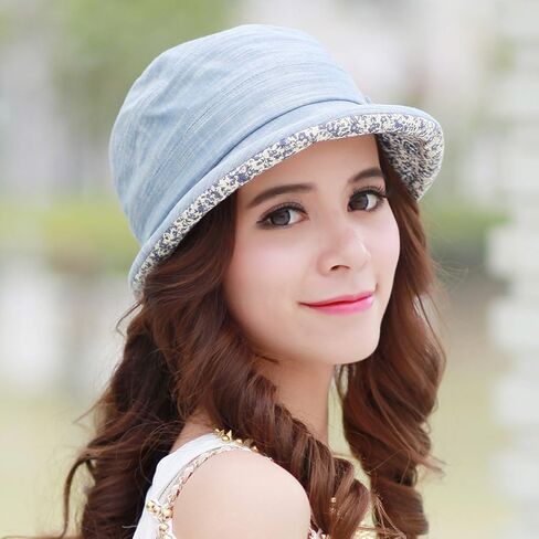 CACUSS Women's Foldable Floral Bucket Hat Rolled Brim with Bowknot in Saudi Arabia