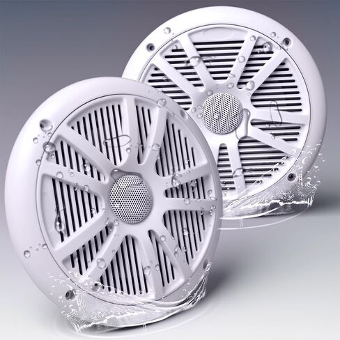 800W 6.5 Inch Marine Speakers - 2 Way Waterproof UV Weather Resistant Outdoor Stereo Sound System, High-Fidelity Audio for Boats, RVs, Cars, Golf Carts, Hot Tubs, Indoor/Outdoor DIY Use in Saudi Arabia