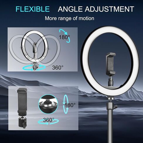 10" Selfie Ring Light with 10" Stand and 60" Selfie Stick, 3 Color Light Adjustment Suitable for Phones and Cameras, Makeup/Live Streaming/Taking Photos in Saudi Arabia