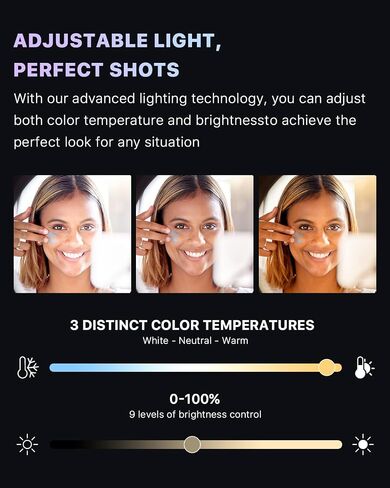 M MYBAT PRO 9" Outdoor Selfie Light - 72" Extendable Tripod Stand with 4-Leg Base, Portable Dimmable LED Lights for Travel/Camping/Riding, Phone Holder & Wireless Remote for YouTube/TikTok/Video in Saudi Arabia