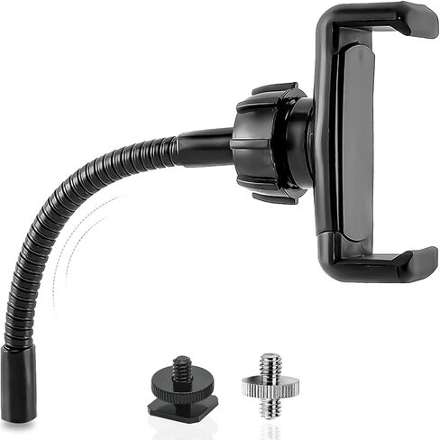 Ring Light Phone Holder Universal Phone Holder for Ring Light with 1/4 and Hot Shoe Adapter, Flexible Phone Mount for RingLight and Tripod Stand in Saudi Arabia