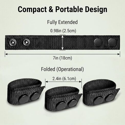 9 Pack Duty Belt Keepers, 1" Nylon Double Snap Belt Holders for 2.25" Tactical Belts in Saudi Arabia