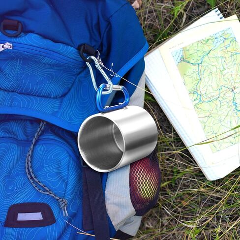 Tessco for you 6 Pcs Insulated Stainless Steel Camping Coffee Mug Portable Hiking and Backpacking Camping Cup with Handle for Outdoor Sports Travel Hiking Kitchen, 3 Style, Red, Blue and Green in Saudi Arabia