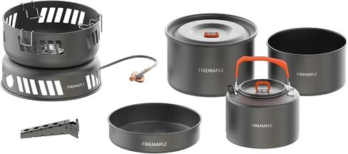 Fire Maple Versatile Outdoor Cooking Set Gas Stove Camping Cookware Kit | Aluminum Alloy & Stainless Steel, 3000W High-Power Output, Fuel Consumption: 215g/h, Weight: 2.9lbs in Saudi Arabia
