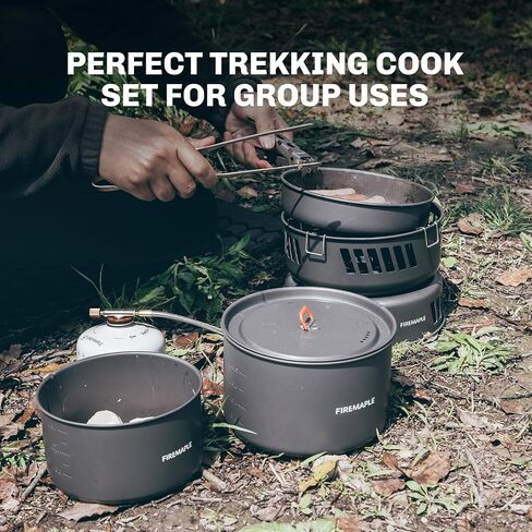 Fire Maple Versatile Outdoor Cooking Set Gas Stove Camping Cookware Kit | Aluminum Alloy & Stainless Steel, 3000W High-Power Output, Fuel Consumption: 215g/h, Weight: 2.9lbs in Saudi Arabia