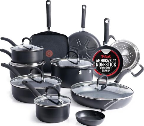 T-fal Ultimate Non-Stick, 14 Piece Pots and Pans Cookware Set, Beige in Saudi Arabia
