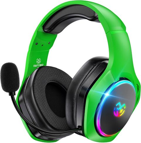 Tatybo Wireless Gaming Headset for PC, 40H Battery 7.1 Surround, USB-C | Compatible with PS5/PS4/Switch/Mac/Mobile. 360° adjustable noise-canceling mic. Low latency ideal for FPS, Battle Royale, RPG in Saudi Arabia