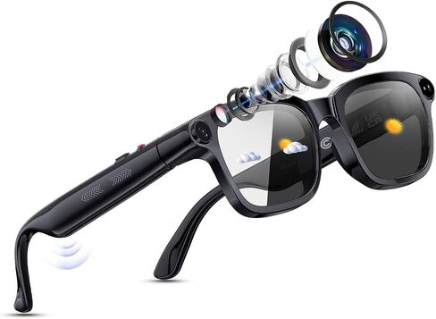 AI Smart Glasses with 13MP Camera, Bluetooth Audio, Voice Control and Real-Time Translation, Open-Ear Smart Eyewear for Travel, Work and Daily Use in Saudi Arabia