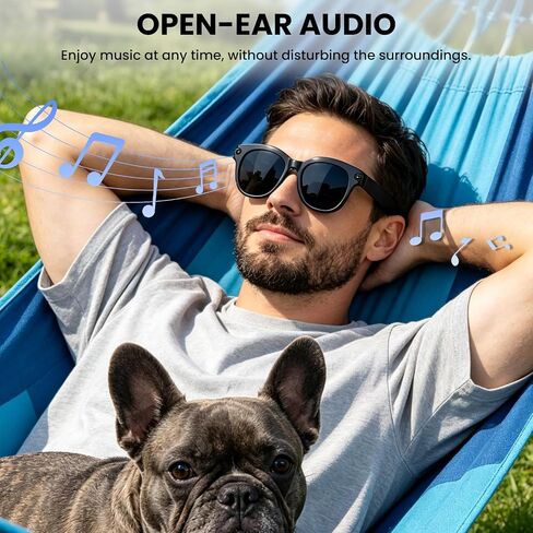 Mingtawn AI Smart Glasses – Polarized Sunglasses, 290mAh Battery, Bluetooth Calling, HD Camera with Video Recording, Dual Mic, Real-Time Translation & Object Recognition – for Travel & Meetings（Black） in Saudi Arabia