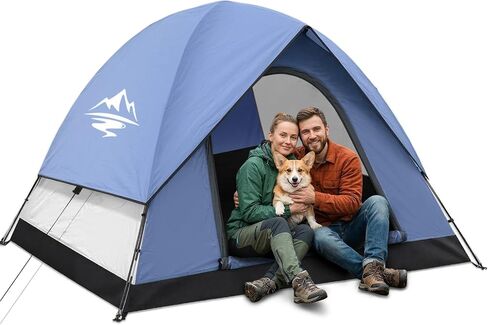 Tents for Camping 2-3 Person Tent – Camping Tent with Rainfly Waterproof 2500MM, Easy Setup in 5 Mins, Ourtdoor Dome Tents Lightweight Backpacking Tent for Couples, Small Families, Festivals, Backyard in Saudi Arabia