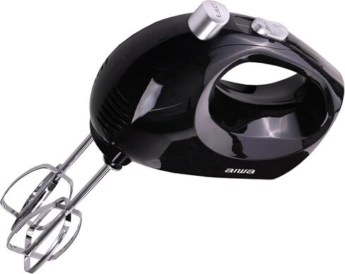 AIWA 5-Speed Hand Mixer with Eject Button, Electric Handheld Mixer for Cream, Batter, Eggs & Baking, Stainless Steel Beaters, Dishwasher-Safe, Lightweight Compact Design, Black in Saudi Arabia