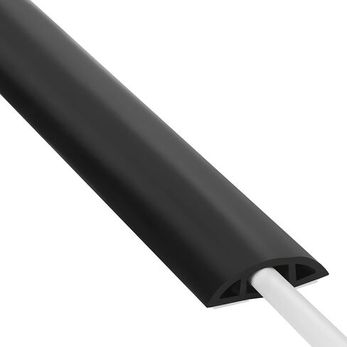 ZhiYo Floor Cord Cover 4ft, Cord Hider Floor Black, Cable Management Cover Prevent Cable Trips, Wire Covers for Electric Power Cords, Wire Protector Cavity W0.47 x H0.28 in Saudi Arabia