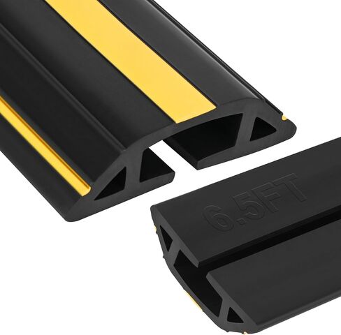 10Ft Thickened Floor Cord Cover for Wires, 3-Channel Cable Cover for Busy Indoor Walkways, Cuttable PVC Extension Cord Cover with Textured Base for Home Office Classroom Events in Saudi Arabia