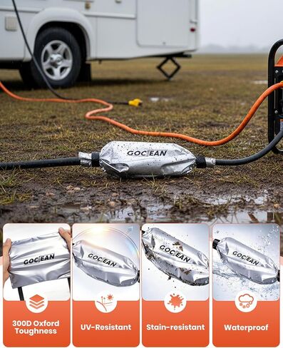 Waterproof Extension Cord Connection Cover, RV Outdoor Extension Cord Cover | Outdoor Plug Connection Protector for RV, Generator, Lawn & Garden, UV-Resistant, Dirt-Resistant, Weatherproof in Saudi Arabia
