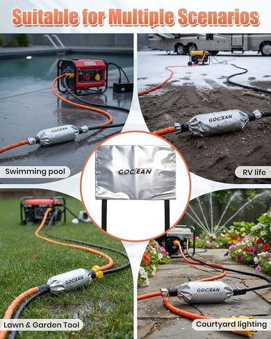 Waterproof Extension Cord Connection Cover, RV Outdoor Extension Cord Cover | Outdoor Plug Connection Protector for RV, Generator, Lawn & Garden, UV-Resistant, Dirt-Resistant, Weatherproof in Saudi Arabia