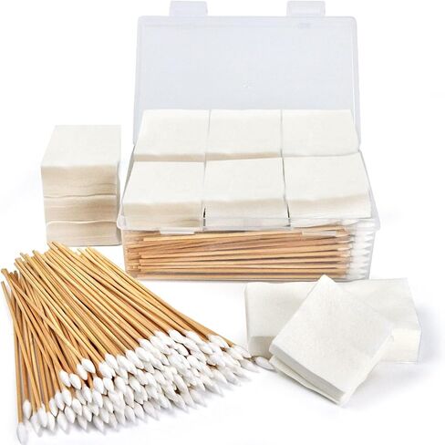 1200/600/350 Gun Cleaning Supplies, Long Swab & Cleaning Patch for Firearms | 2"x2" Gun Cleaning Patches, 6" Long Cotton Swabs, Lint-Free, Highly Absorbent Supplies, Basic Kit for All Guns Maintenance in Kuwait